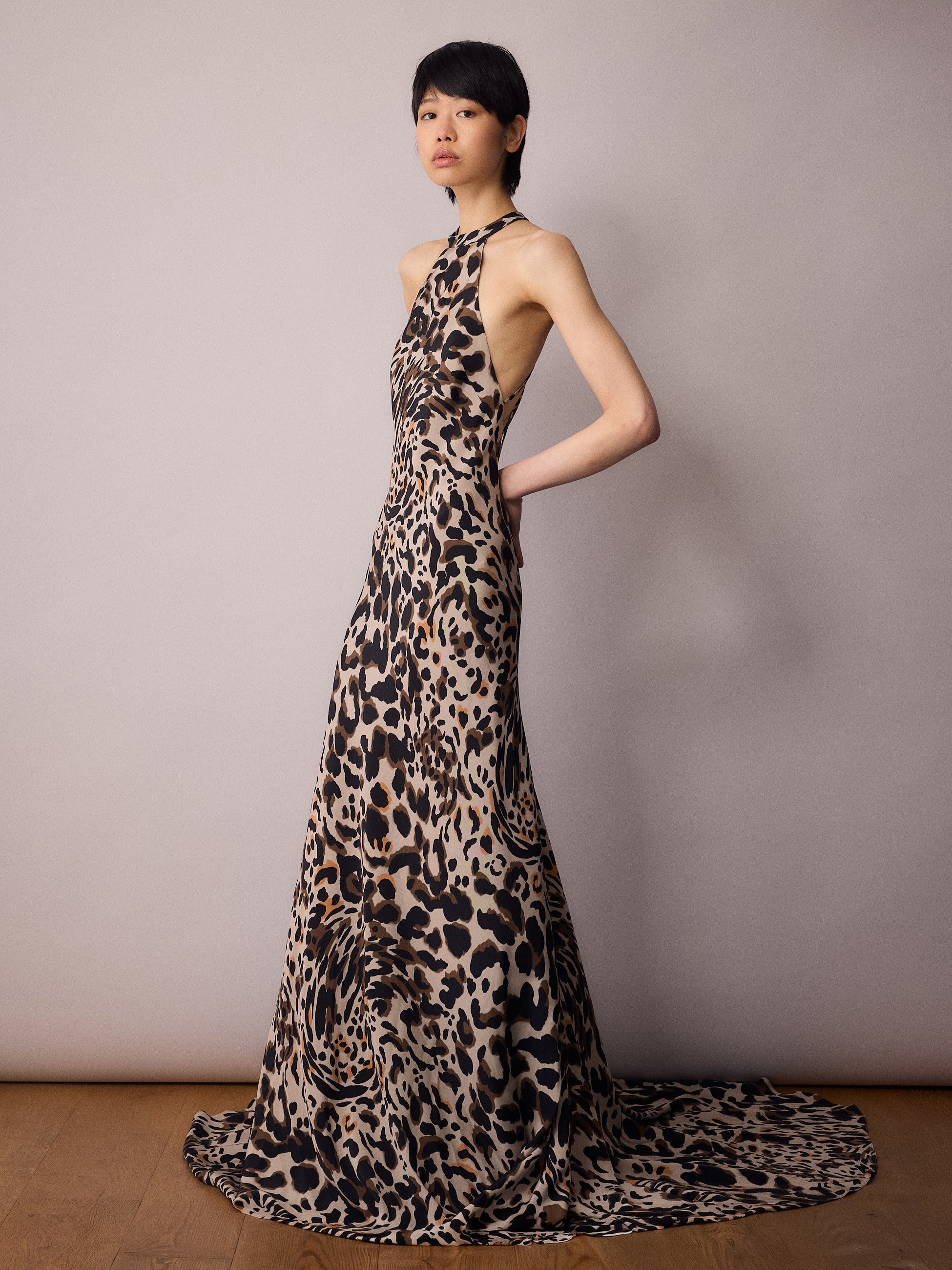 Marianne Bias Cut Dress / Animal