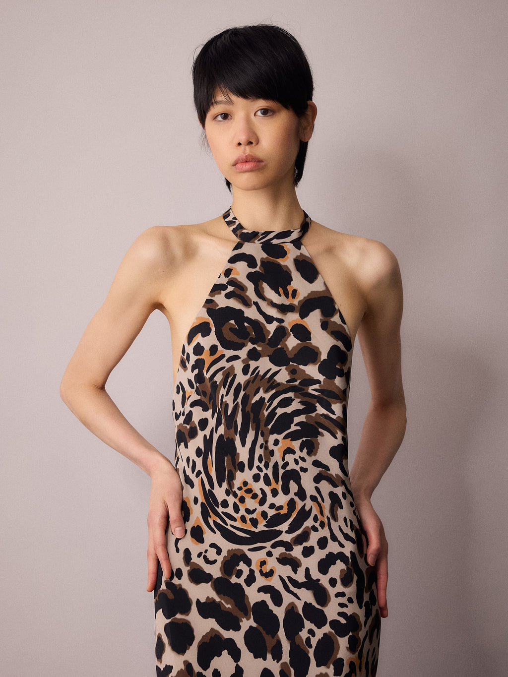 Marianne Bias Cut Dress / Animal