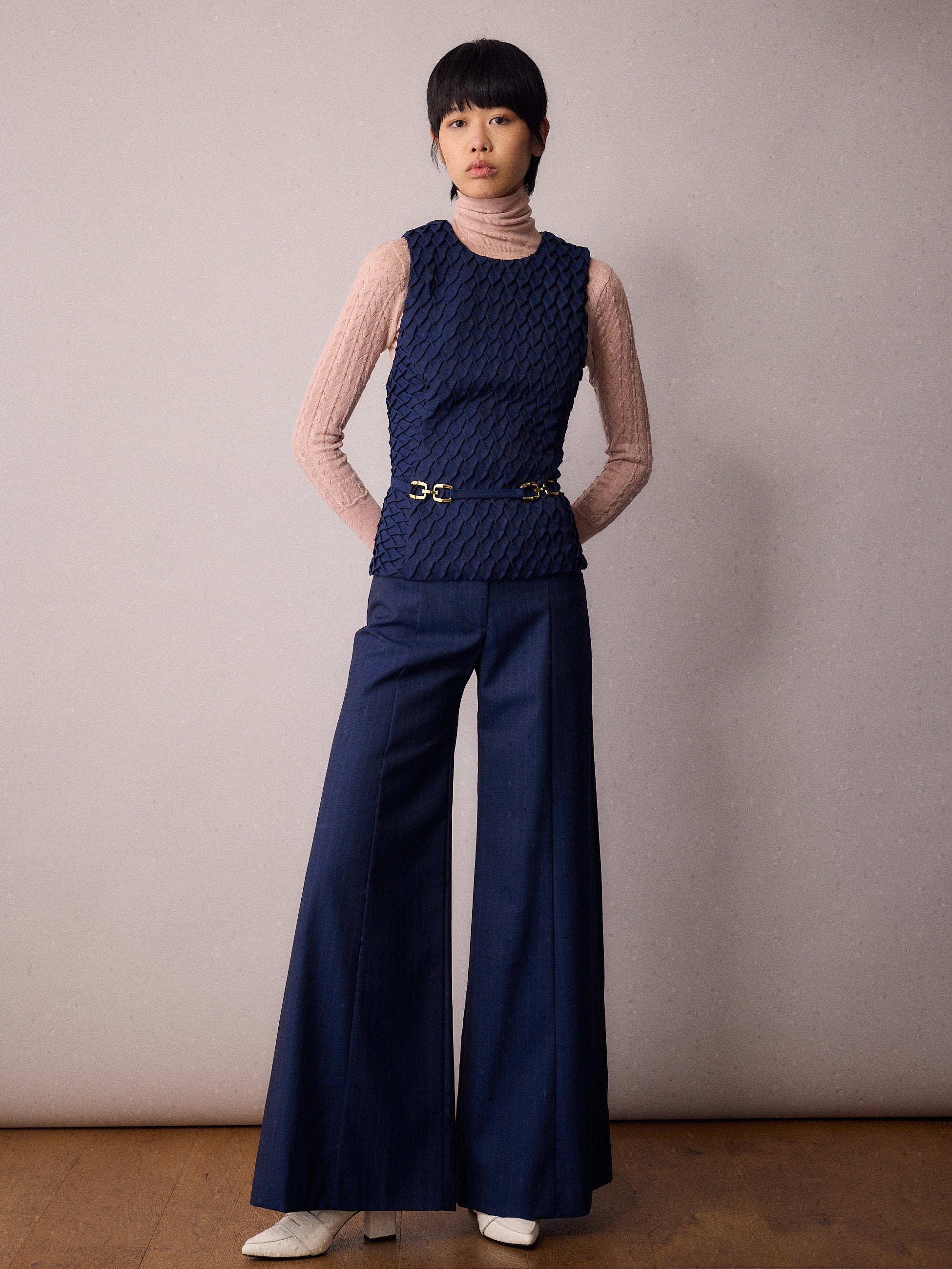 Marlo Waistcoat / Navy and Red Pinstripe