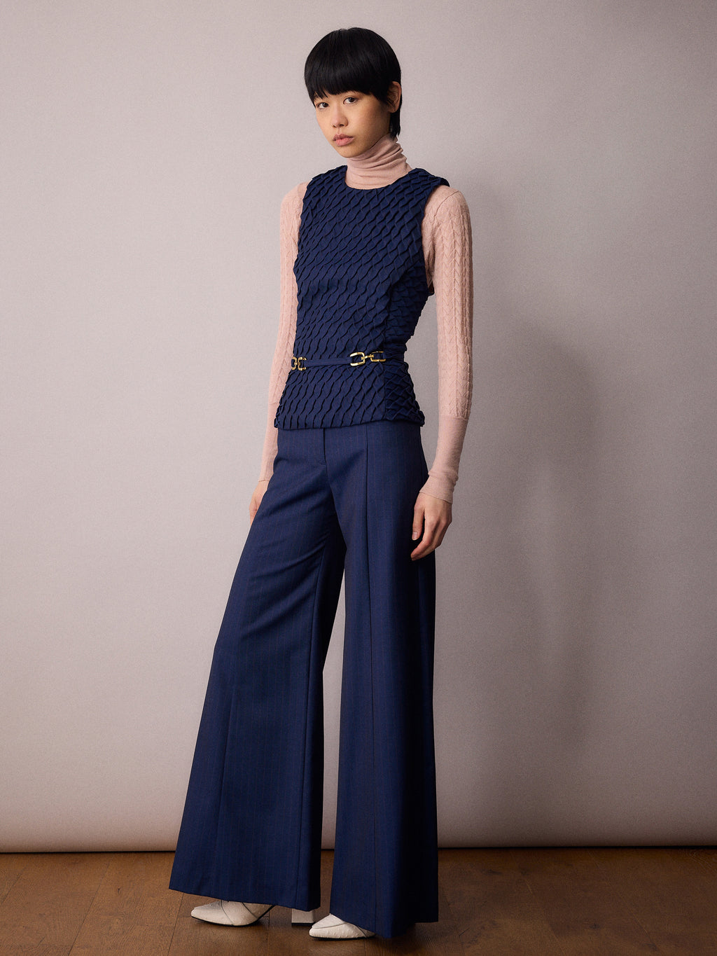 Marlo Waistcoat / Navy and Red Pinstripe