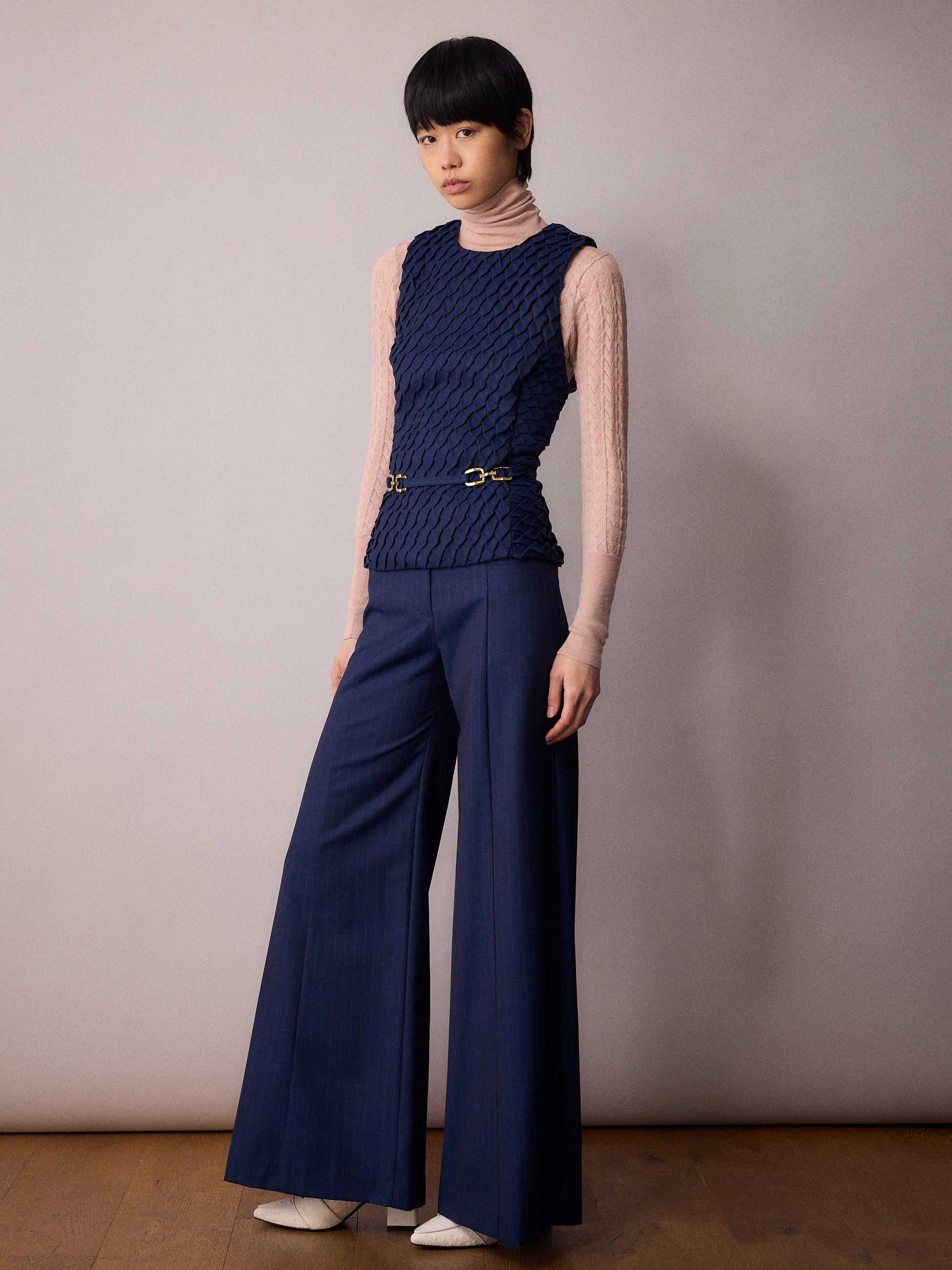 Marlo Waistcoat / Navy and Red Pinstripe