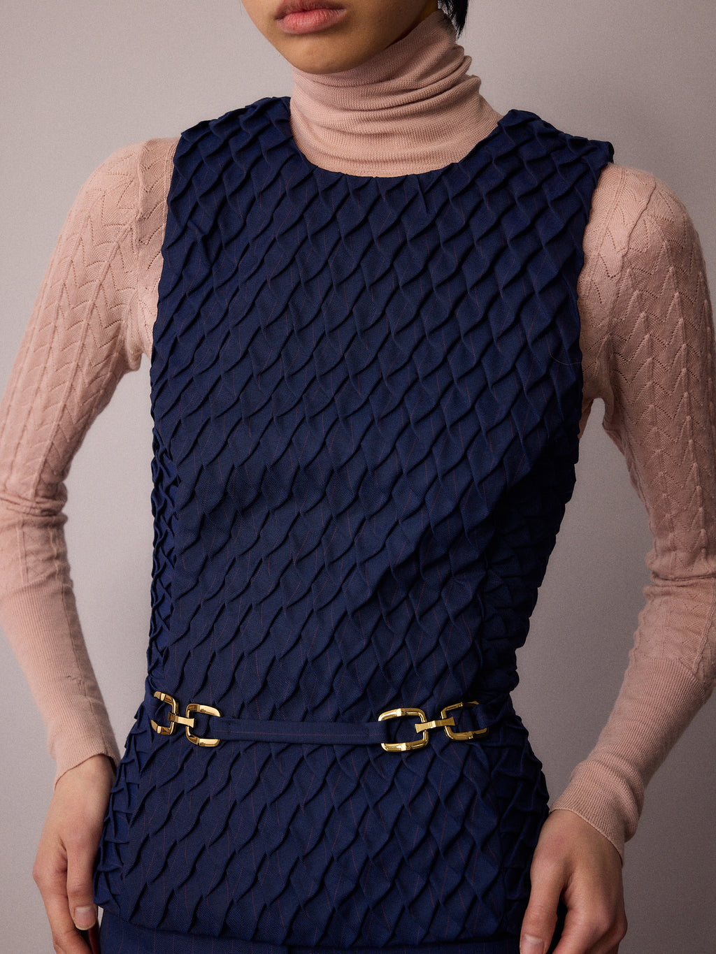 Marlo Waistcoat / Navy and Red Pinstripe