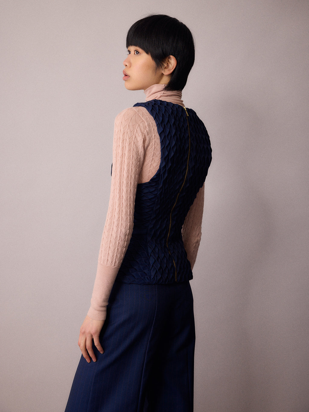 Marlo Waistcoat / Navy and Red Pinstripe