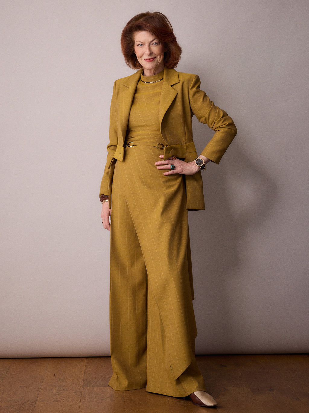 Andy Suit Jacket / Mustard Pinstripe