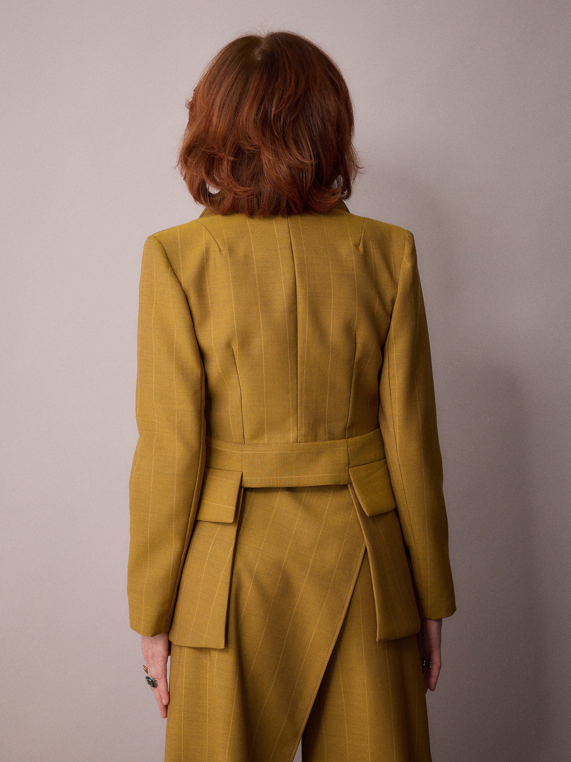 Andy Suit Jacket / Mustard Pinstripe