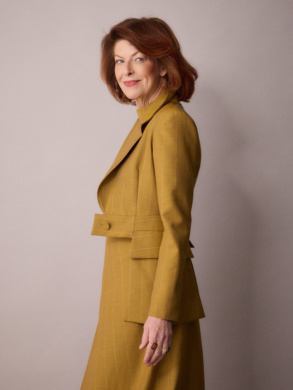 Andy Suit Jacket / Mustard Pinstripe