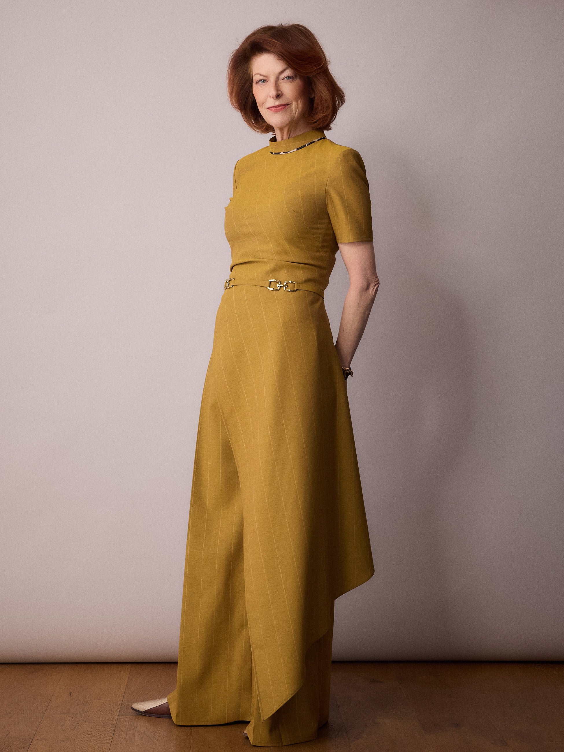 Tilda Asymmetric Top / Mustard Pinstripe