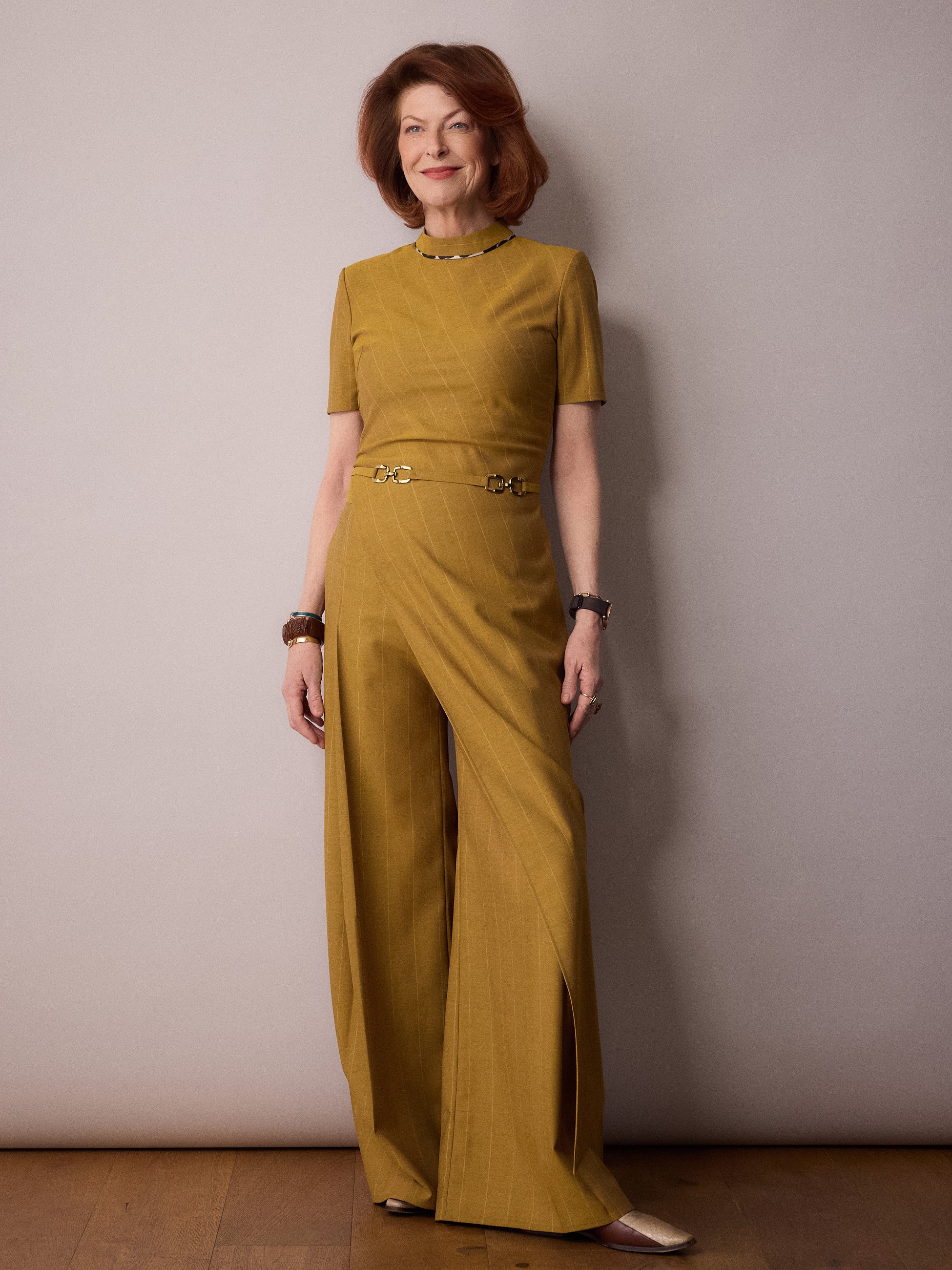 Tilda Asymmetric Top / Mustard Pinstripe