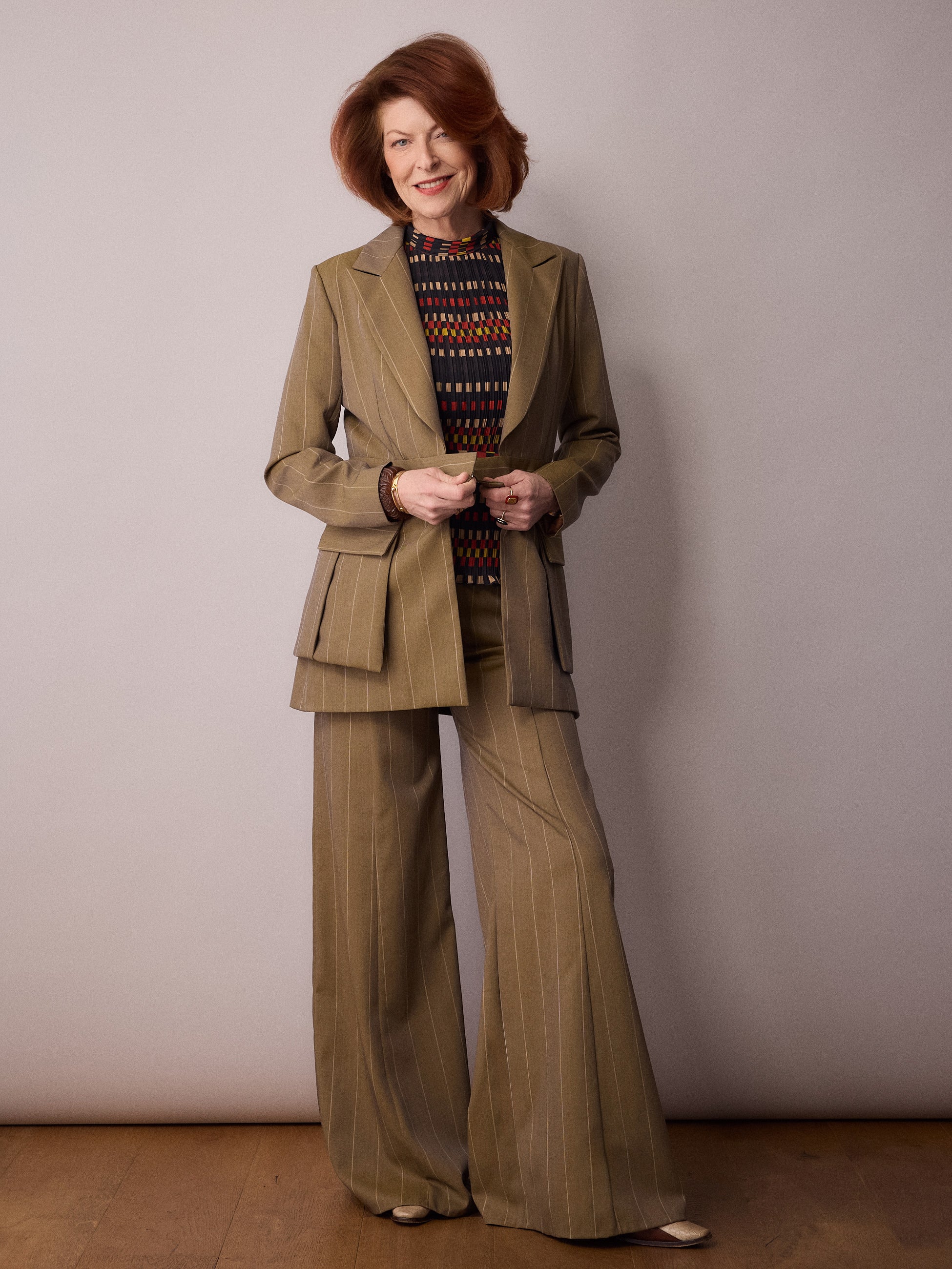 Harper Suit Jacket / Sand Pinstripe