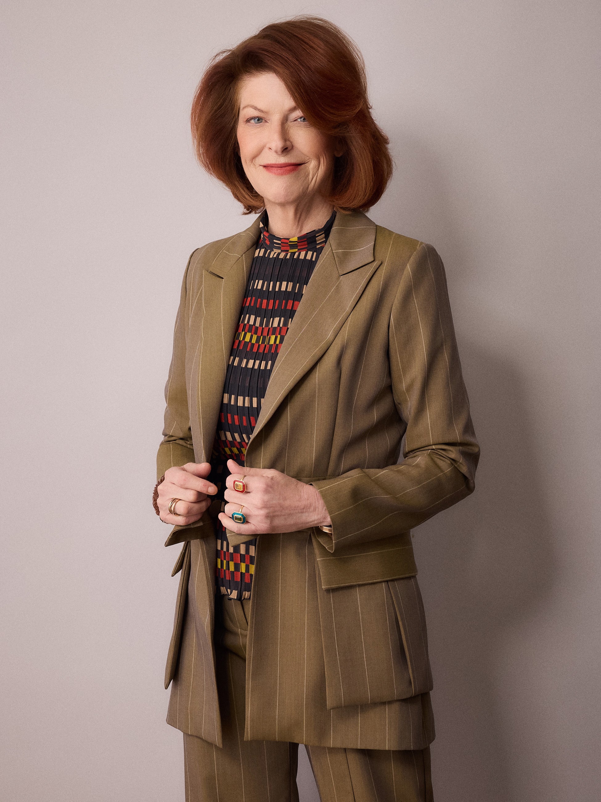 Harper Suit Jacket / Sand Pinstripe